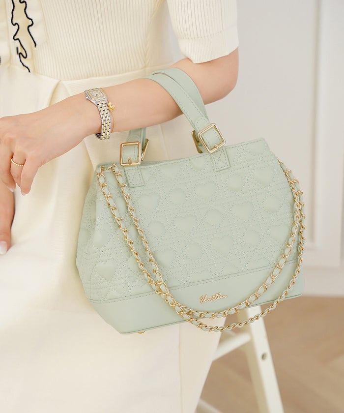 トートバッグ バッグ ハンドバッグ ハート ハートキルティング 2WAY かわいい