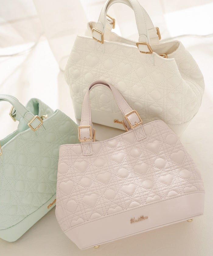 トートバッグ バッグ ハンドバッグ ハート ハートキルティング 2WAY かわいい