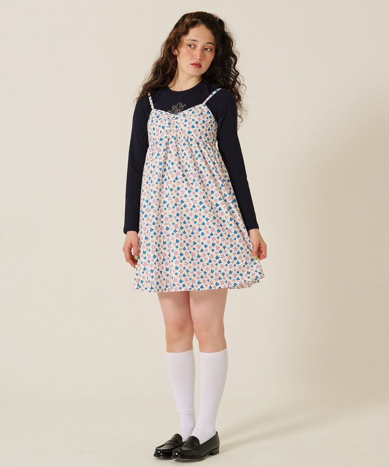 FINAL SALE オリジナル 花柄 プリント キャミソール ワンピース TINA