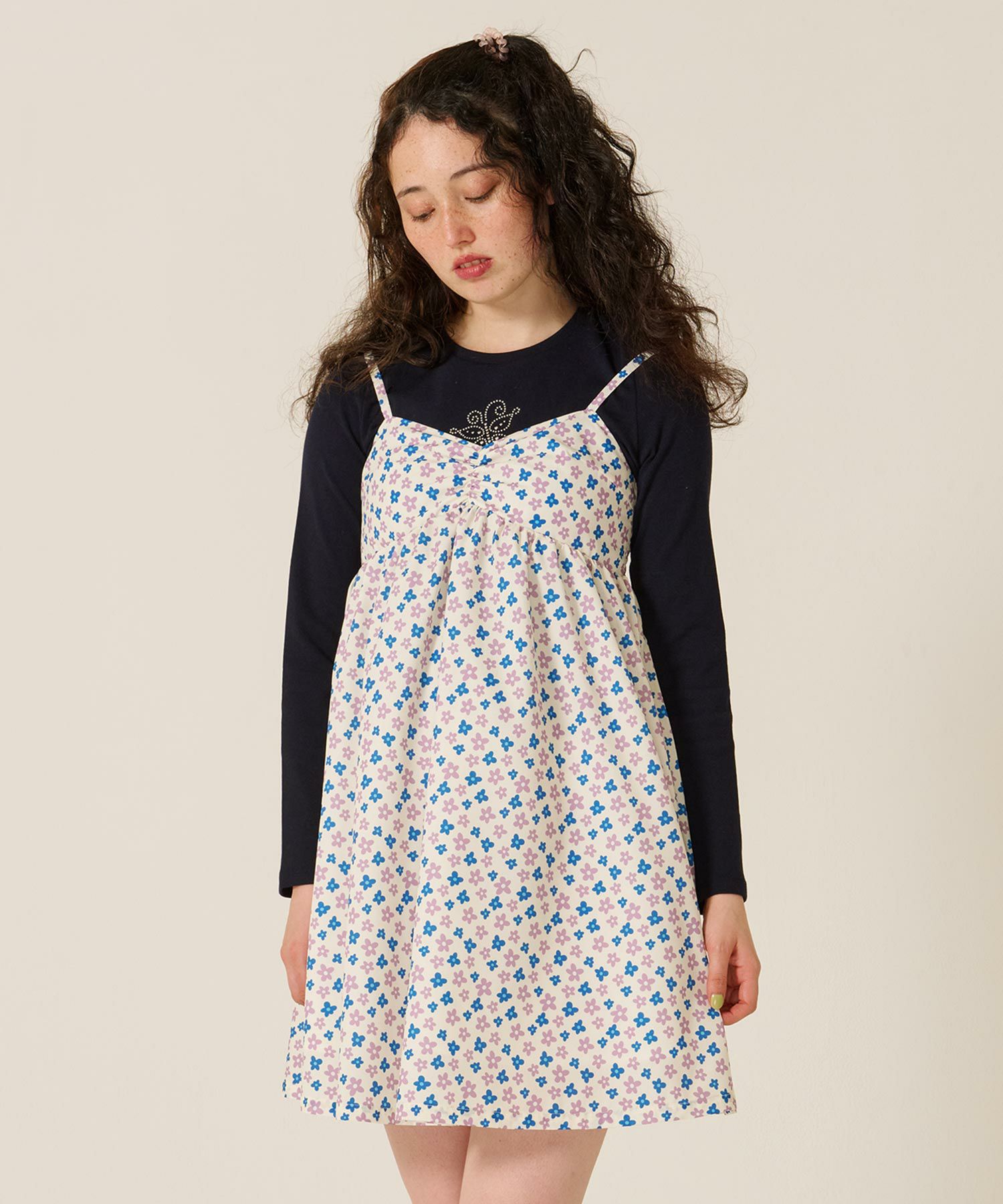 FINAL SALE オリジナル 花柄 プリント キャミソール ワンピース TINA