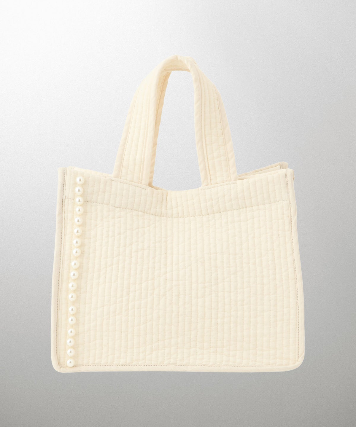 マチ付き パールトリム ヌビ バッグ スタンダード 韓国 オフィス かわいい アイボリー グレー チャコール ブラック フリー