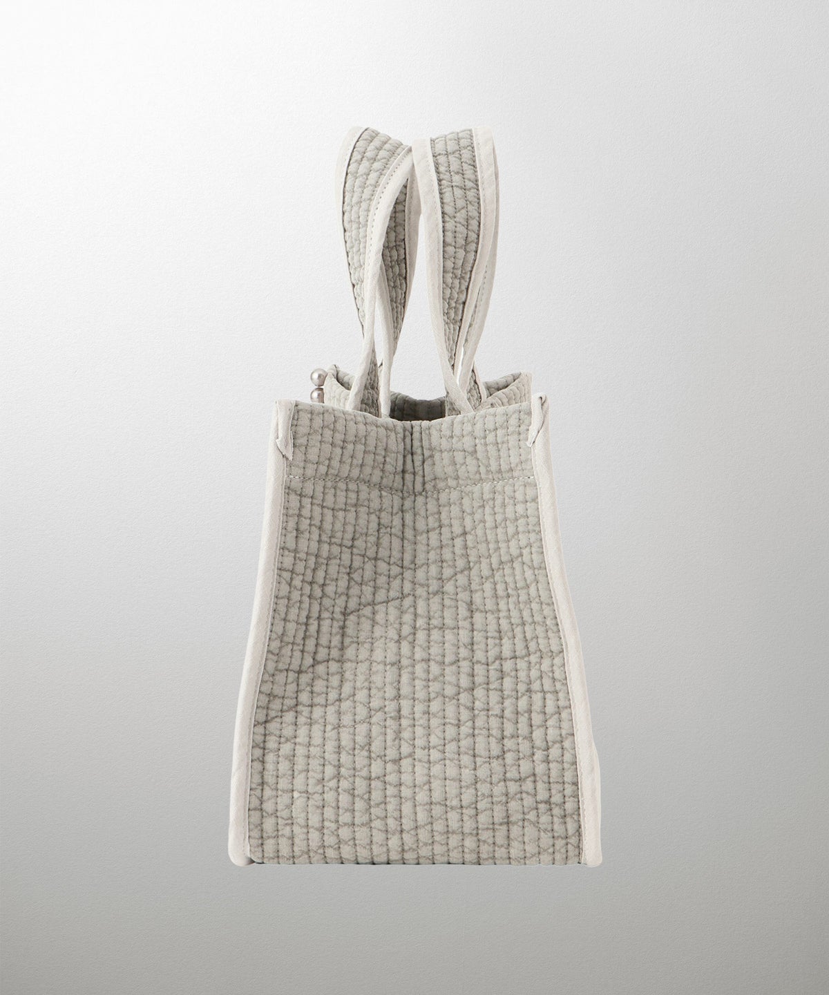 マチ付き パールトリム ヌビ バッグ スタンダード 韓国 オフィス かわいい アイボリー グレー チャコール ブラック フリー