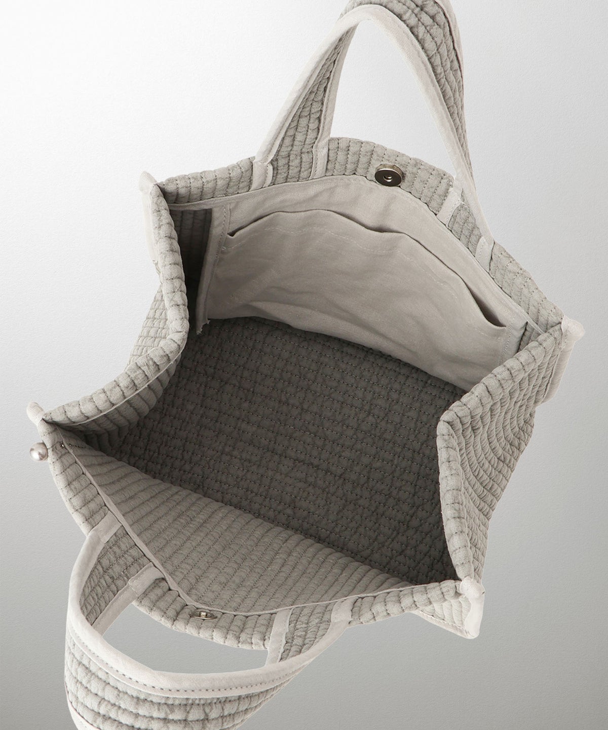 マチ付き パールトリム ヌビ バッグ スタンダード 韓国 オフィス かわいい アイボリー グレー チャコール ブラック フリー