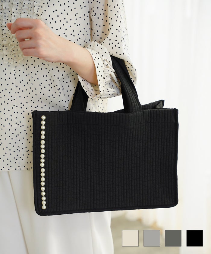 マチ付き パールトリム ヌビ バッグ large HUIT 全4色｜hit912-0357【1】