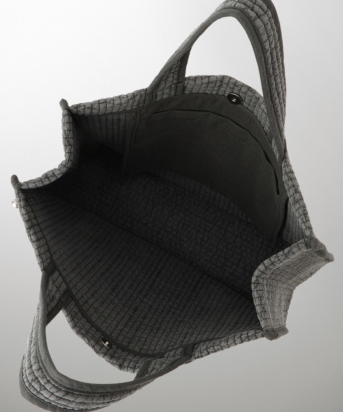 マチ付き パールトリム ヌビ バッグ large オフィス かわいい アイボリー グレー チャコール ブラック フリー