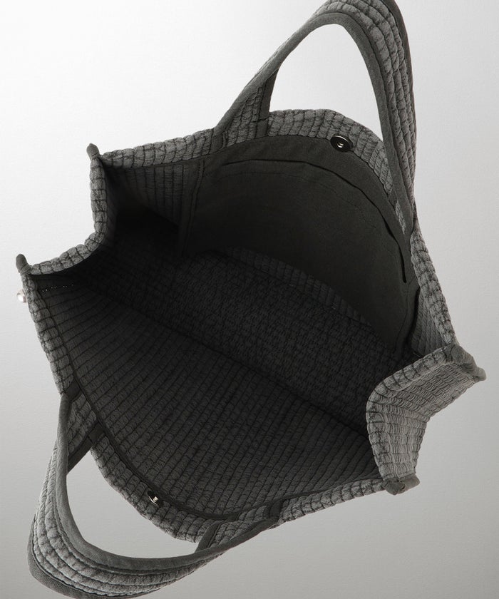 マチ付き パールトリム ヌビ バッグ large オフィス かわいい アイボリー グレー チャコール ブラック フリー