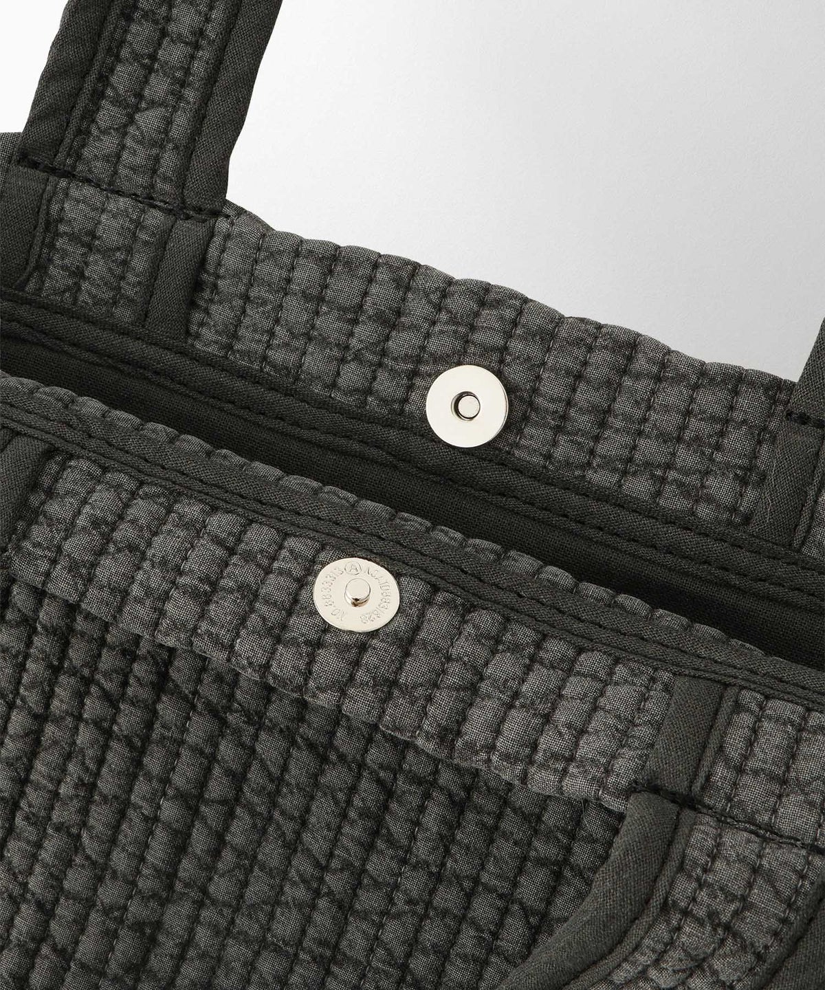 マチ付き パールトリム ヌビ バッグ large オフィス かわいい アイボリー グレー チャコール ブラック フリー