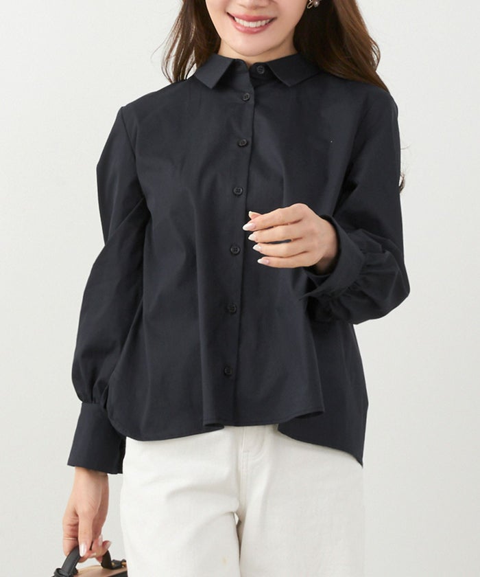 手洗い可 オフィス おしゃれ フェミニン 大人カジュアル 上品 きれいめ 長袖 白 ジョイントスペース