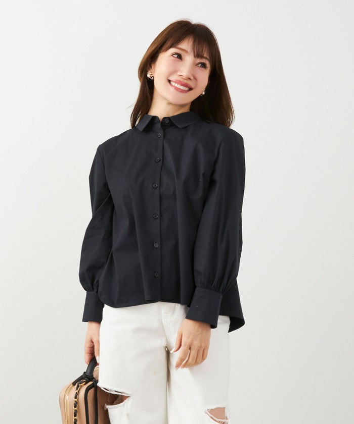 手洗い可 オフィス おしゃれ フェミニン 大人カジュアル 上品 きれいめ 長袖 白 ジョイントスペース