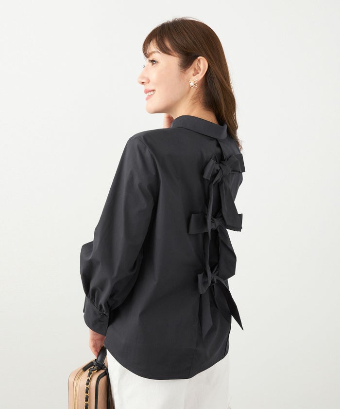 手洗い可 オフィス おしゃれ フェミニン 大人カジュアル 上品 きれいめ 長袖 白 ジョイントスペース