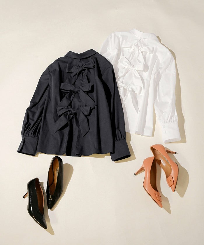 手洗い可 オフィス おしゃれ フェミニン 大人カジュアル 上品 きれいめ 長袖 白 ジョイントスペース