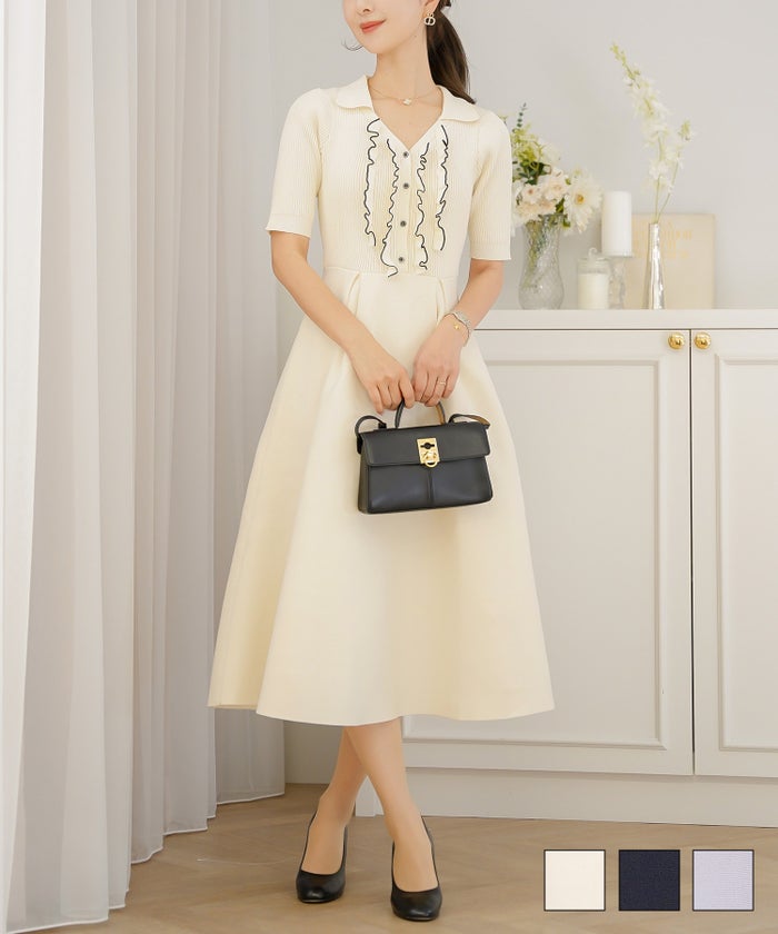 フリル ニット ワンピース le reve vaniller