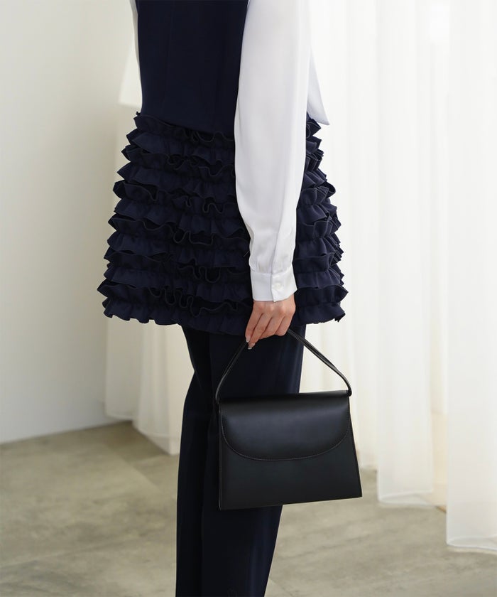 2way フリルヘム ジレ ホワイト ネイビー ブラック ペプラム ホワイト ネイビー ブラック フリー