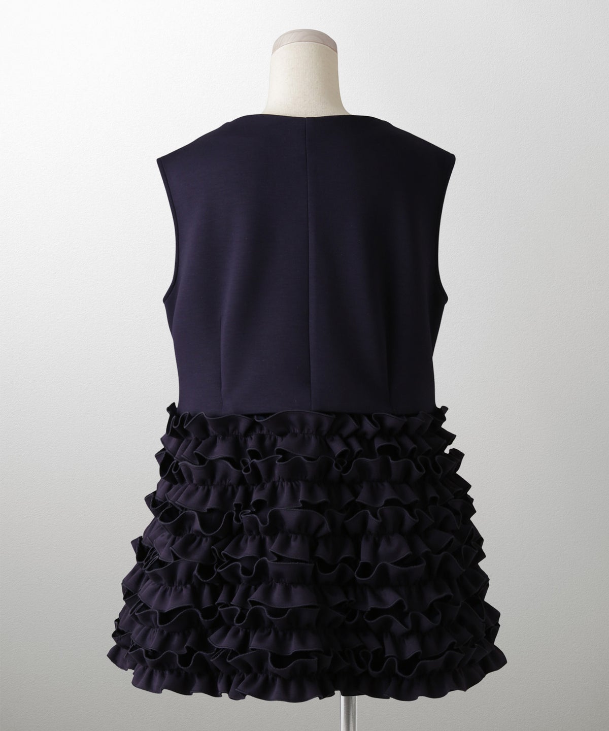 2way フリルヘム ジレ ホワイト ネイビー ブラック ペプラム ホワイト ネイビー ブラック フリー