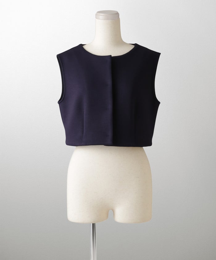 2way フリルヘム ジレ ホワイト ネイビー ブラック ペプラム ホワイト ネイビー ブラック フリー