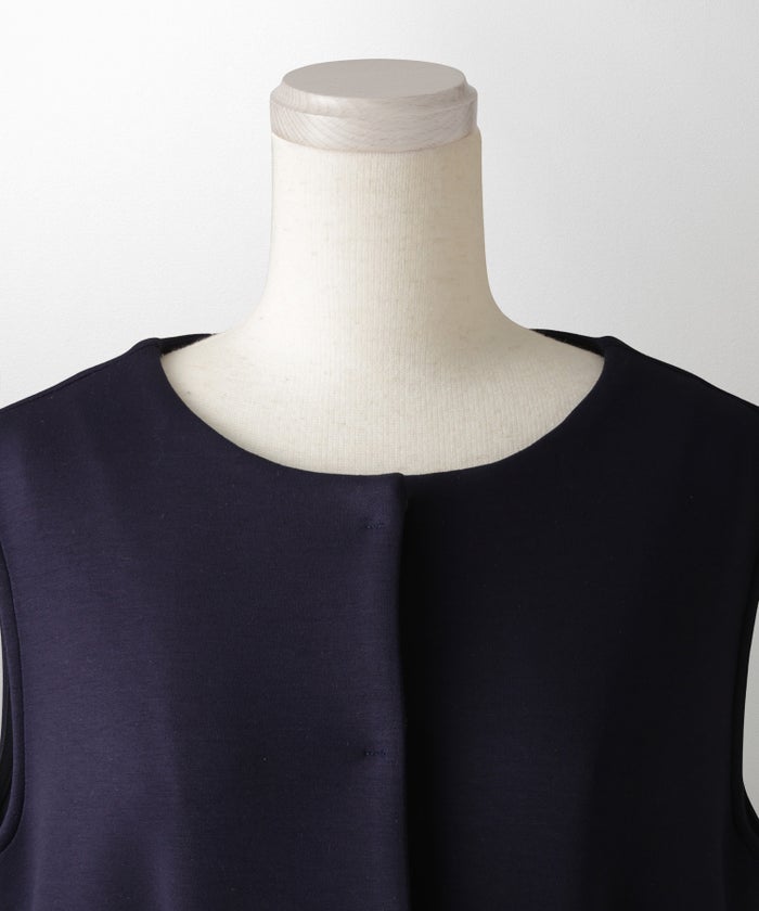 2way フリルヘム ジレ ホワイト ネイビー ブラック ペプラム ホワイト ネイビー ブラック フリー