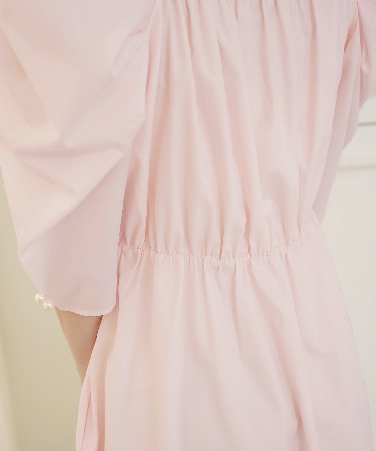 ワンピース カシュクール 半袖 6分袖  パール パワショル フェミニン 大人 マタニティ