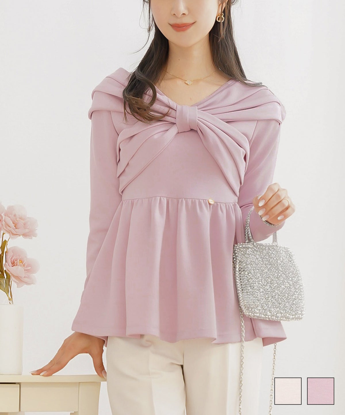 オフショル クロス ペプラム カットソー le reve vaniller