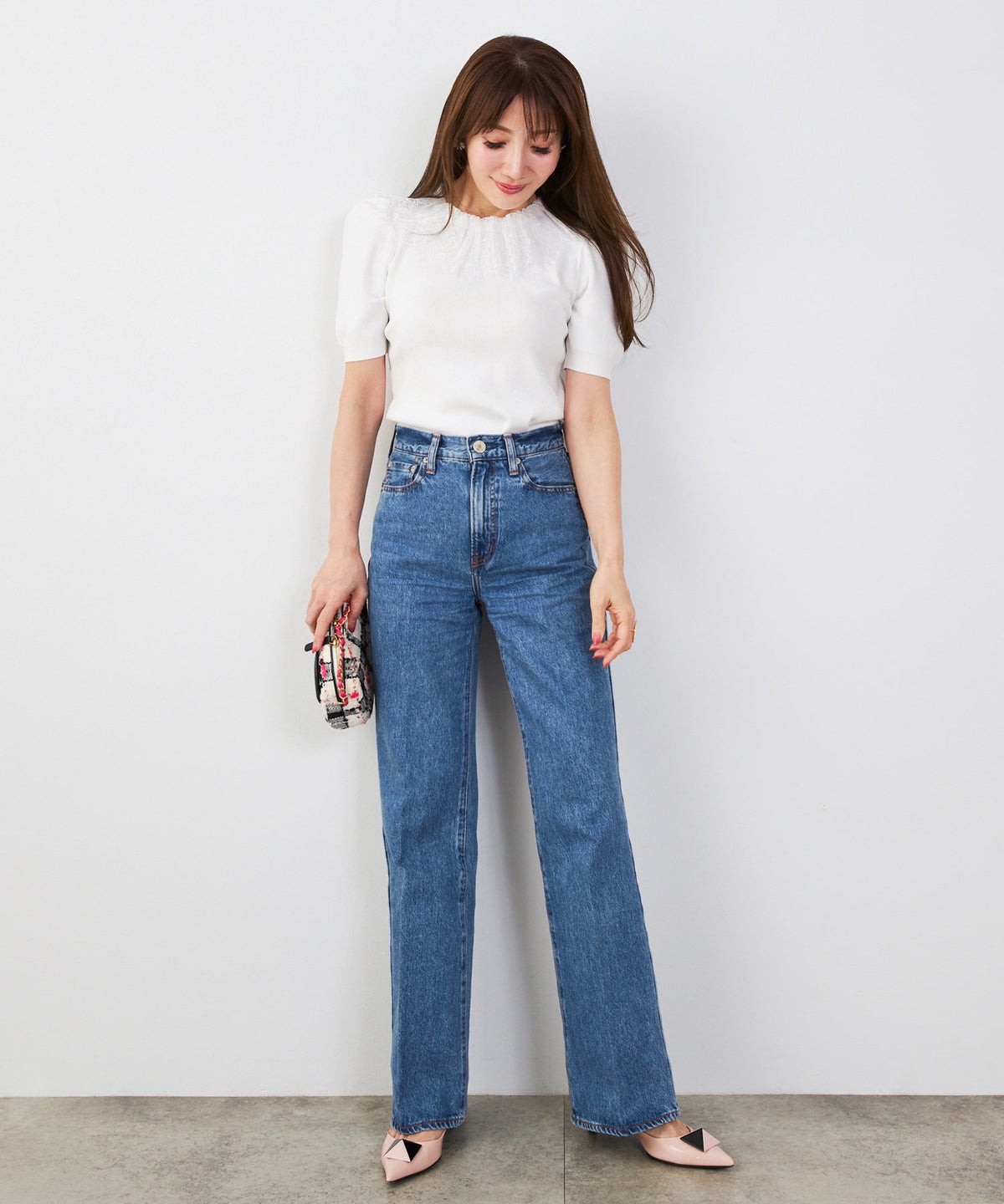 手洗い可 サマーニット ドライタッチ シャリ感 涼感 春 夏 フェミニン 上品 大人可愛い きれいめ 大人カジュアル ジョイントスペース