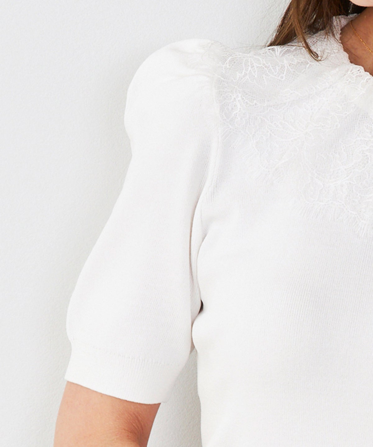 手洗い可 サマーニット ドライタッチ シャリ感 涼感 春 夏 フェミニン 上品 大人可愛い きれいめ 大人カジュアル ジョイントスペース