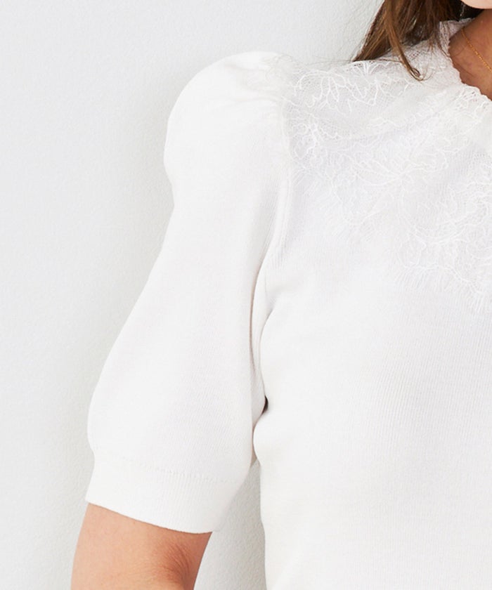 手洗い可 サマーニット ドライタッチ シャリ感 涼感 春 夏 フェミニン 上品 大人可愛い きれいめ 大人カジュアル ジョイントスペース