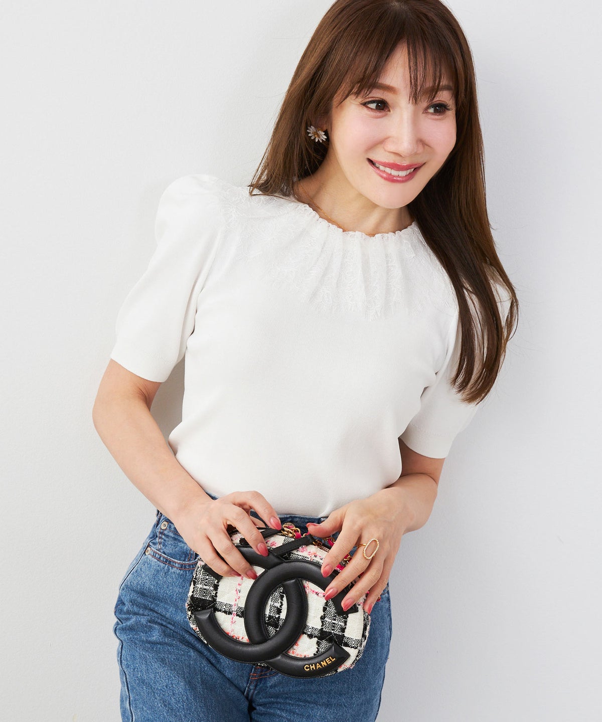 手洗い可 サマーニット ドライタッチ シャリ感 涼感 春 夏 フェミニン 上品 大人可愛い きれいめ 大人カジュアル ジョイントスペース