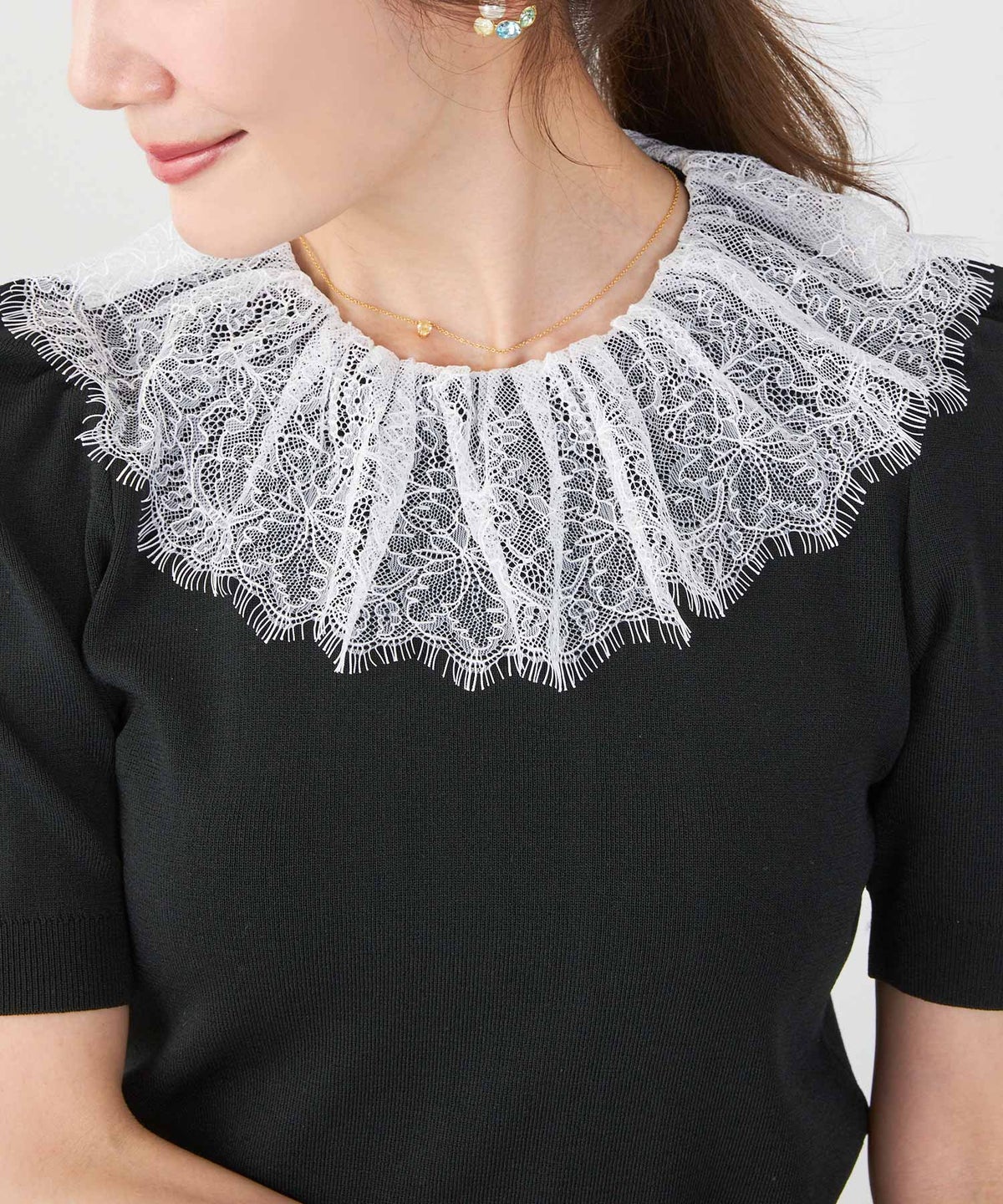 手洗い可 サマーニット ドライタッチ シャリ感 涼感 春 夏 フェミニン 上品 大人可愛い きれいめ 大人カジュアル ジョイントスペース