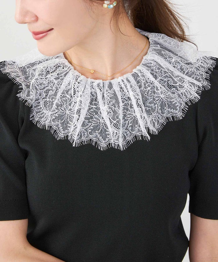 手洗い可 サマーニット ドライタッチ シャリ感 涼感 春 夏 フェミニン 上品 大人可愛い きれいめ 大人カジュアル ジョイントスペース