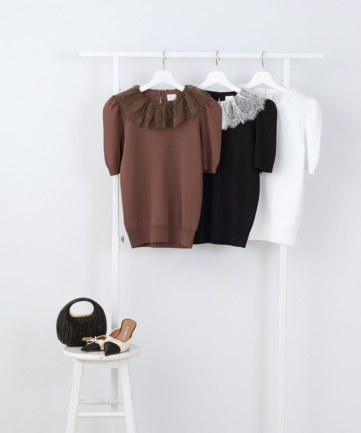 手洗い可 サマーニット ドライタッチ シャリ感 涼感 春 夏 フェミニン 上品 大人可愛い きれいめ 大人カジュアル ジョイントスペース