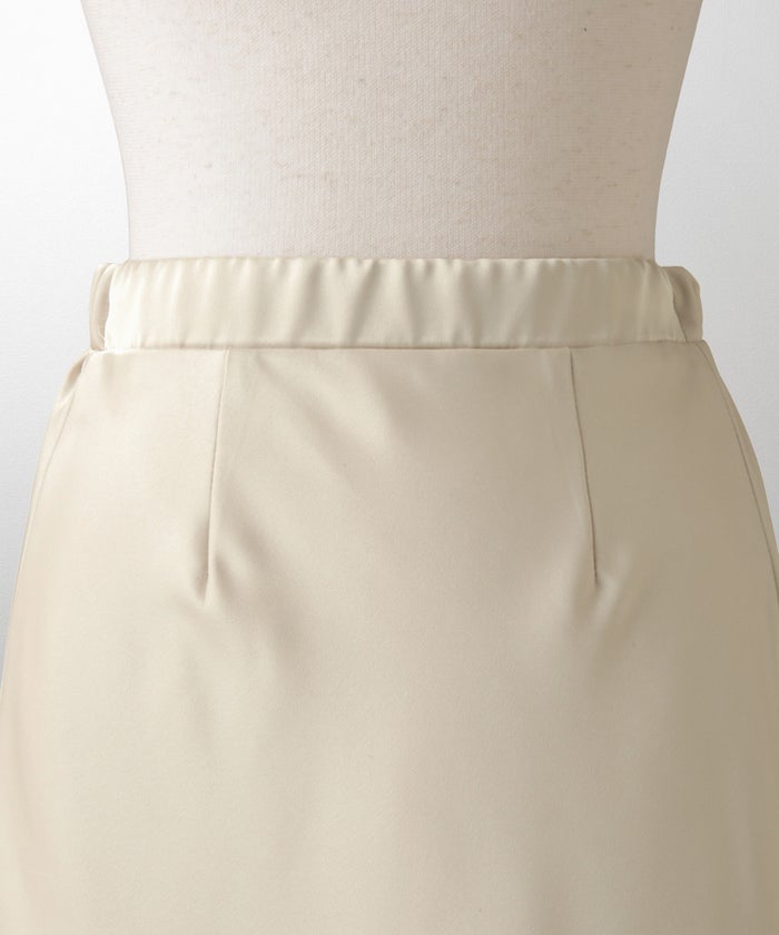 サテン ナロー スカート ボトムス レディース サックス ベージュ ブラック S M