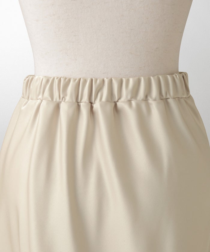 サテン ナロー スカート ボトムス レディース サックス ベージュ ブラック S M