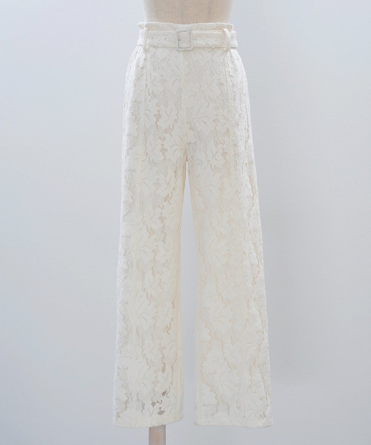総レース ワイドパンツ オケージョン 結婚式 上品 フェミニン きれいめ 体型カバー 楽ちん 入学式 通勤 セットアップ ホワイト ピンク ネイビー ＆BLOOM（アンドブルーム）