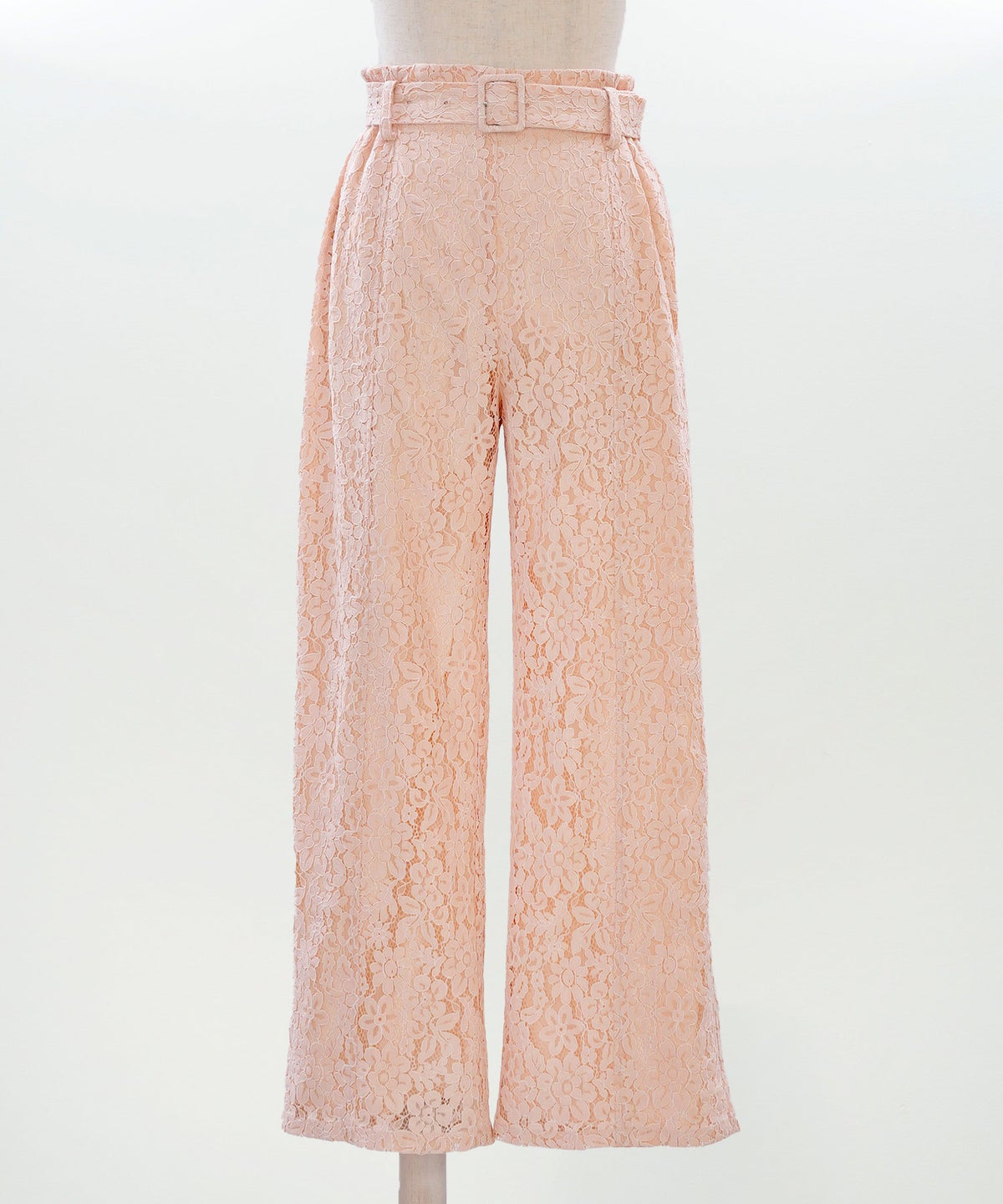 総レース ワイドパンツ オケージョン 結婚式 上品 フェミニン きれいめ 体型カバー 楽ちん 入学式 通勤 セットアップ ホワイト ピンク ネイビー ＆BLOOM（アンドブルーム）