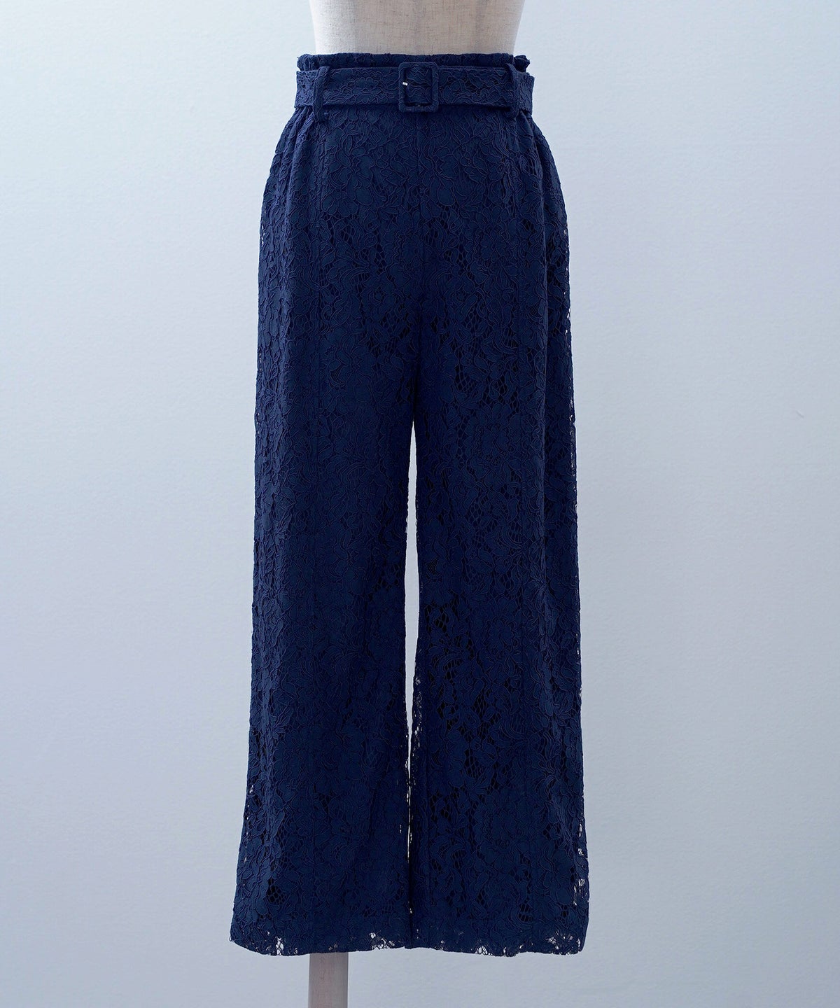 総レース ワイドパンツ オケージョン 結婚式 上品 フェミニン きれいめ 体型カバー 楽ちん 入学式 通勤 セットアップ ホワイト ピンク ネイビー ＆BLOOM（アンドブルーム）