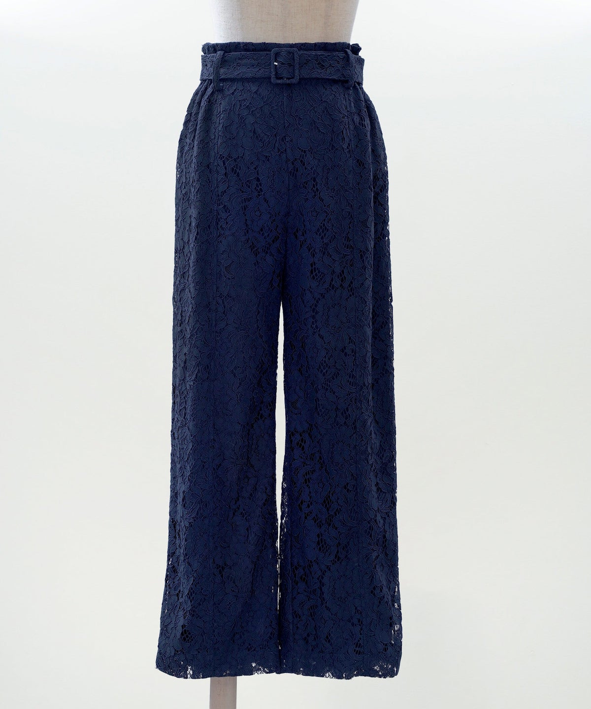 総レース ワイドパンツ オケージョン 結婚式 上品 フェミニン きれいめ 体型カバー 楽ちん 入学式 通勤 セットアップ ホワイト ピンク ネイビー ＆BLOOM（アンドブルーム）