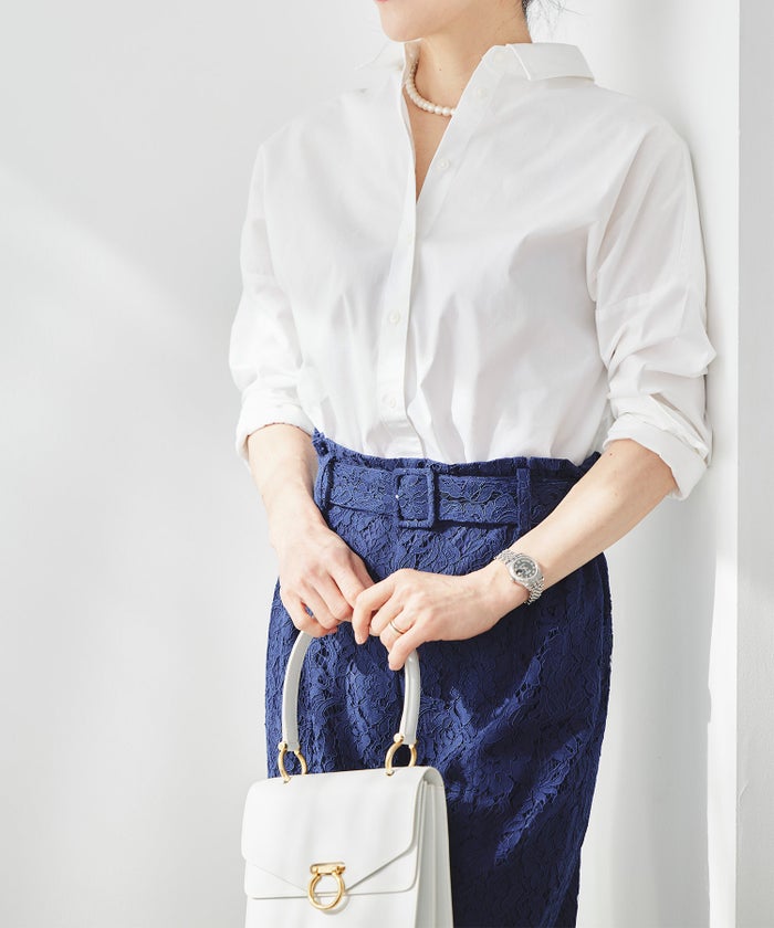 総レース ワイドパンツ オケージョン 結婚式 上品 フェミニン きれいめ 体型カバー 楽ちん 入学式 通勤 セットアップ ホワイト ピンク ネイビー ＆BLOOM（アンドブルーム）