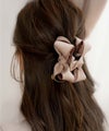 ヘアアクセサリー リボン グログラン きれいめ 配色 バイカラー かわいい 上品 式典 ヘアスタイル アップスタイル ヘアアレンジ