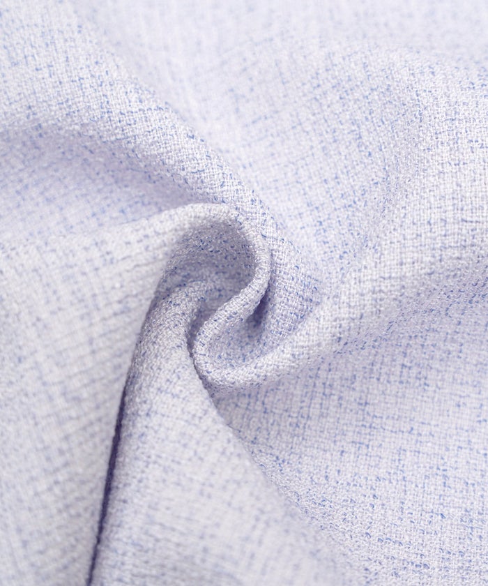 ツイードライク クラシカル ワンピース サマーツイード ダブルボタン 襟付き ベルト付き 裏地付き フレア 春 秋 入学式 食事会 ピンク ラベンダー