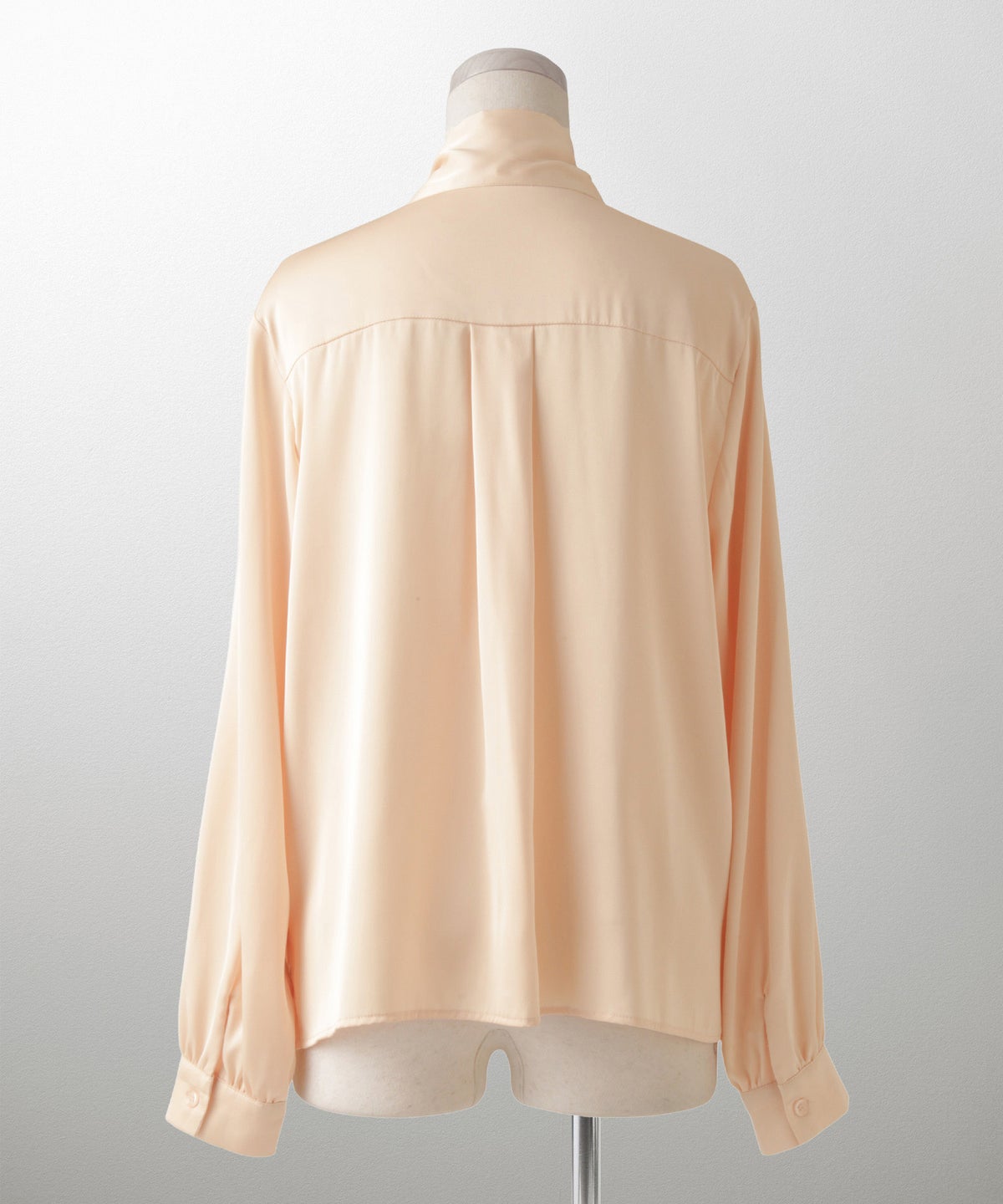 サテン ボウタイ ブラウス レディース ファッション M ホワイト ピンクベージュ ブラック