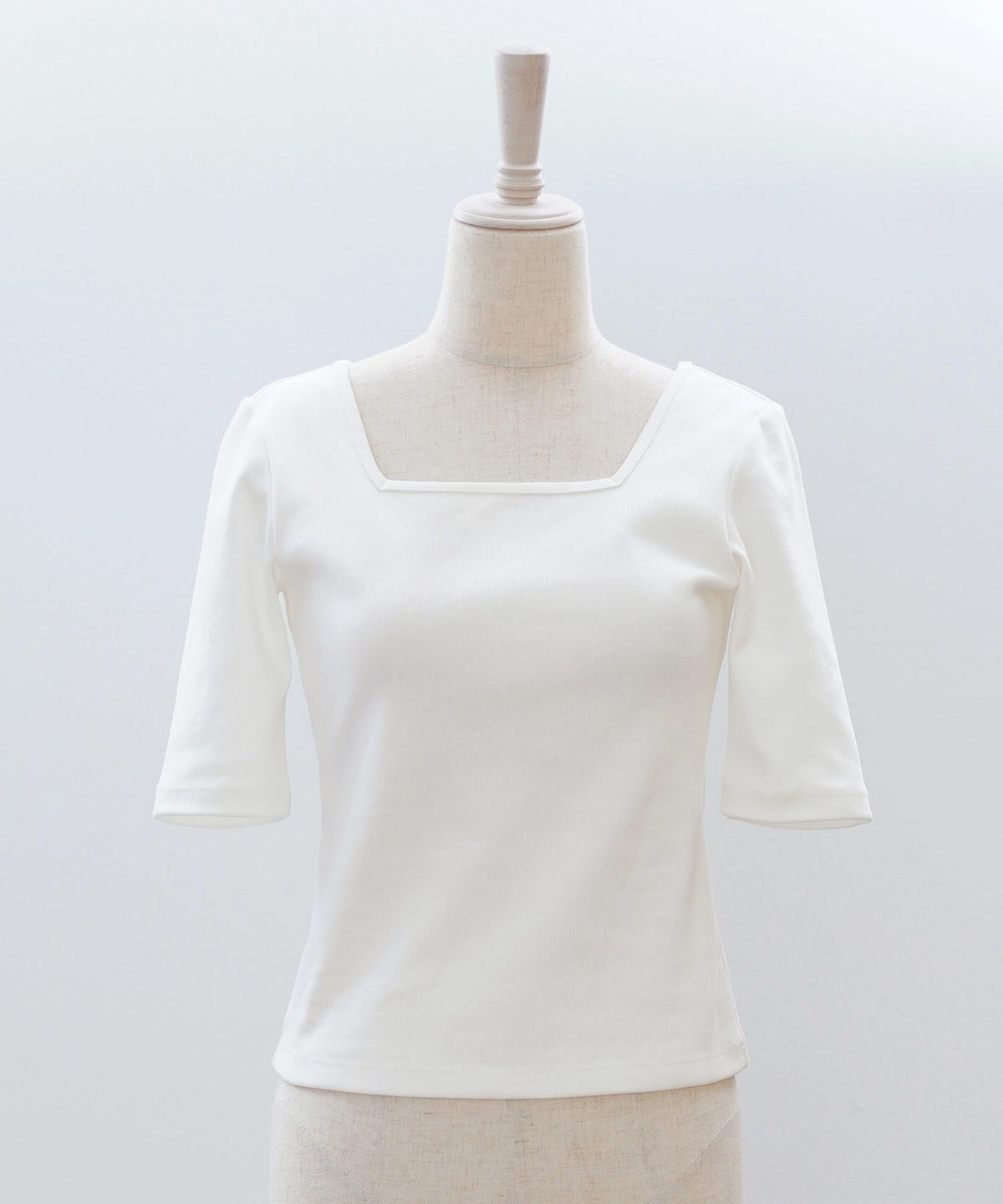 UVカット スクエアネック カットソー 接触冷感 透湿 綿100 半袖 ホワイト ブラック ボーダー 通勤 きれいめ 涼しい 春 夏 UVカット スクエアネック トップス ＆BLOOM（アンドブルーム）