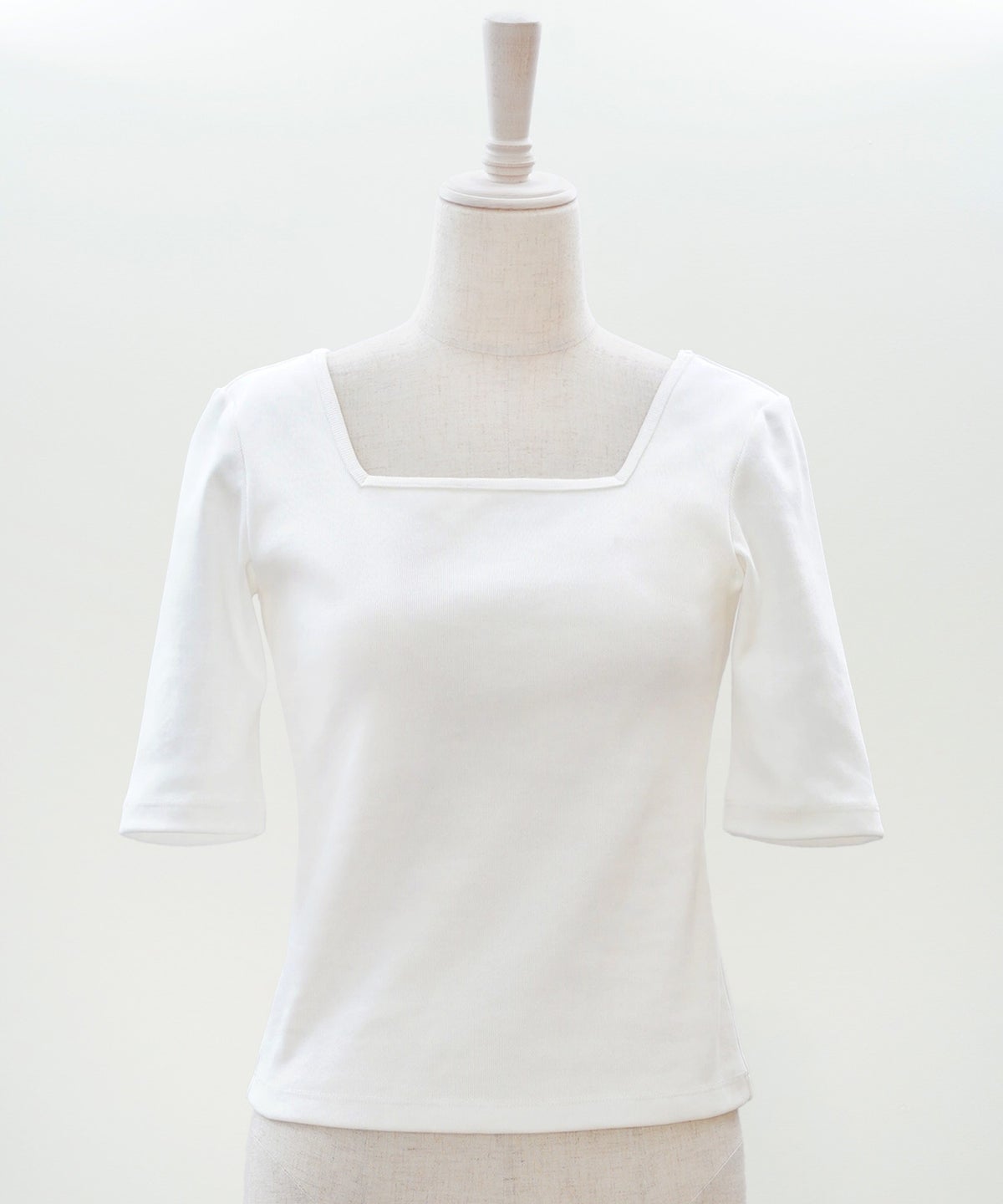 UVカット スクエアネック カットソー 接触冷感 透湿 綿100 半袖 ホワイト ブラック ボーダー 通勤 きれいめ 涼しい 春 夏 UVカット スクエアネック トップス ＆BLOOM（アンドブルーム）