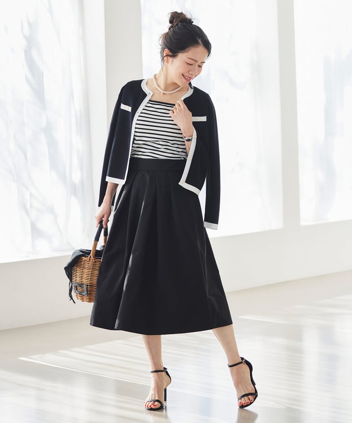 UVカット スクエアネック カットソー 接触冷感 透湿 綿100 半袖 ホワイト ブラック ボーダー 通勤 きれいめ 涼しい 春 夏 UVカット スクエアネック トップス ＆BLOOM（アンドブルーム）