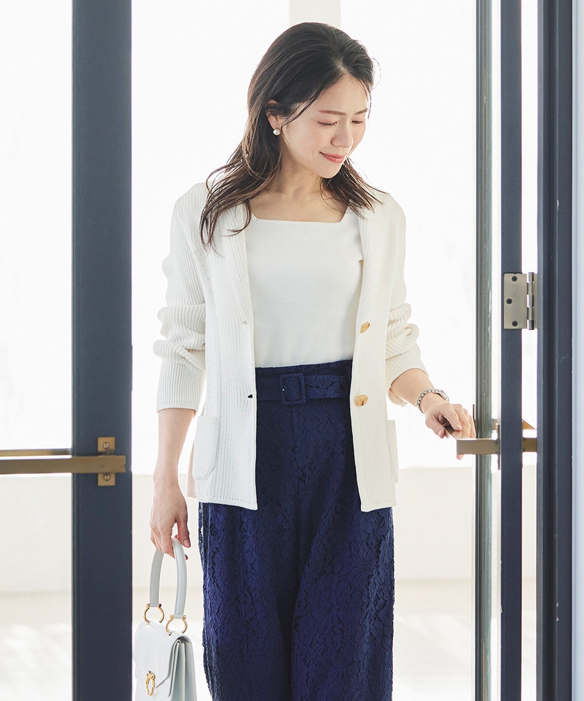 UVカット スクエアネック カットソー 接触冷感 透湿 綿100 半袖 ホワイト ブラック ボーダー 通勤 きれいめ 涼しい 春 夏 UVカット スクエアネック トップス ＆BLOOM（アンドブルーム）