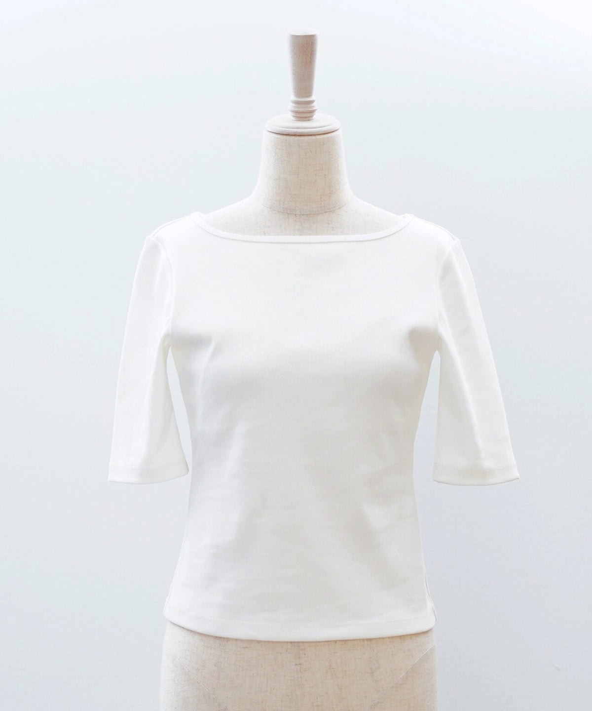 UVカット ボートネック カットソー 接触冷感 透湿 綿100 半袖 ホワイト ブラック ボーダー 通勤 きれいめ 涼しい 春 夏 UVカット ボートネック トップス ＆BLOOM（アンドブルーム）