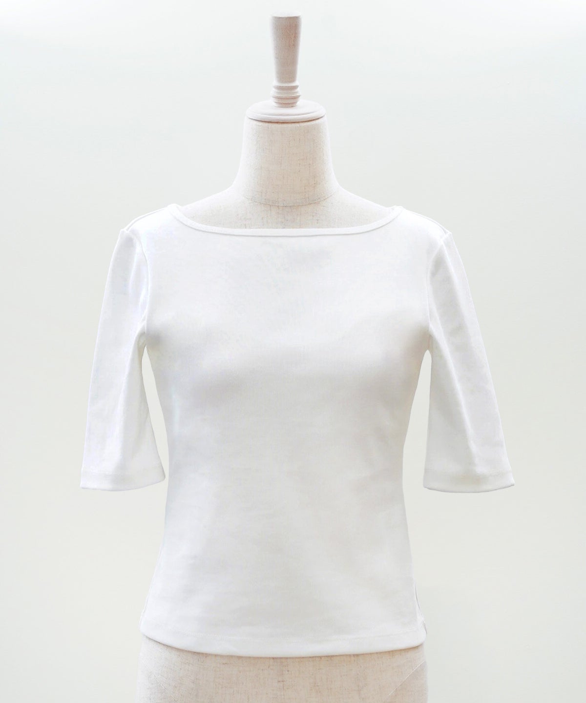 UVカット ボートネック カットソー 接触冷感 透湿 綿100 半袖 ホワイト ブラック ボーダー 通勤 きれいめ 涼しい 春 夏 UVカット ボートネック トップス ＆BLOOM（アンドブルーム）