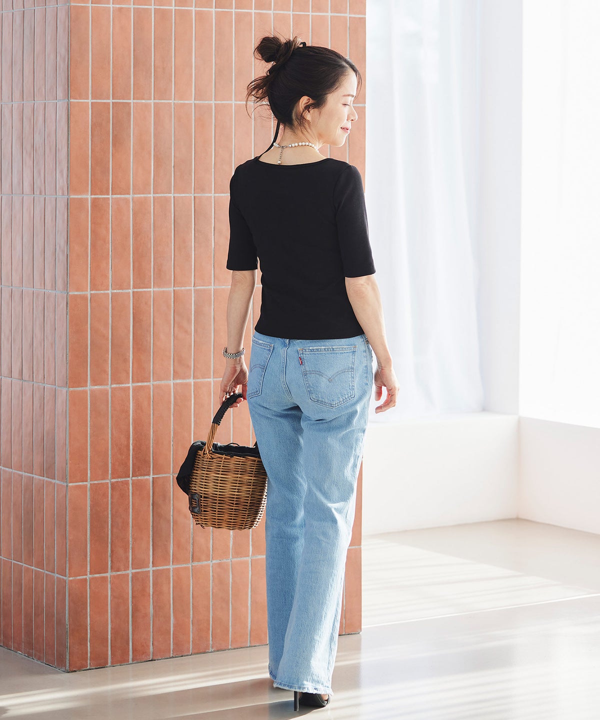 UVカット ボートネック カットソー 接触冷感 透湿 綿100 半袖 ホワイト ブラック ボーダー 通勤 きれいめ 涼しい 春 夏 UVカット ボートネック トップス ＆BLOOM（アンドブルーム）