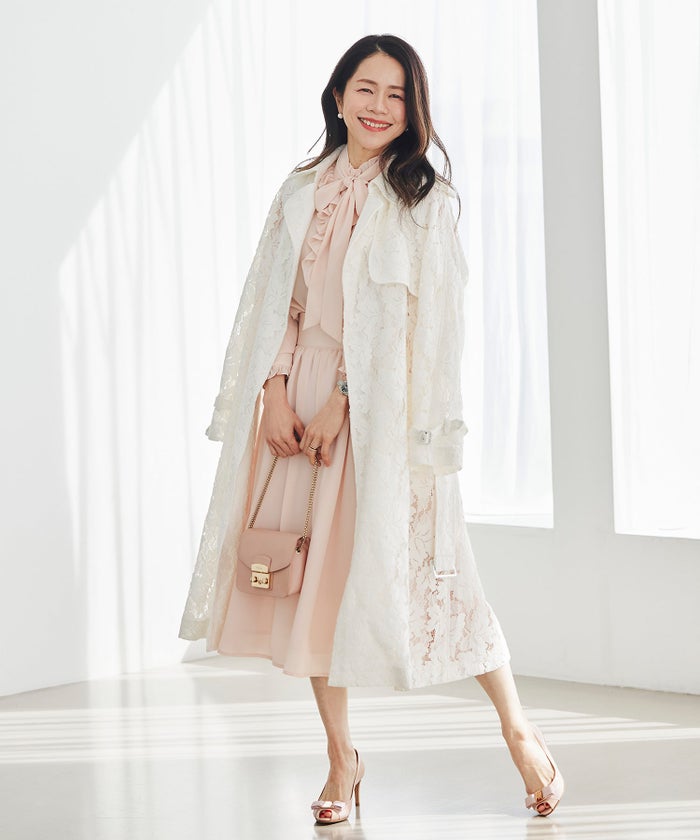 ブラウス リボン フリル ボウタイ 通勤 働く女性 アフタヌーンティー フェミニン 大人かわいい 上品 ピンク 