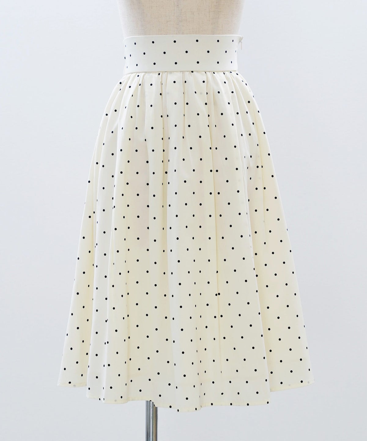 スカート ギャザー フレア セットアップ 通勤 働く女性 アフタヌーンティー フェミニン 大人かわいい 上品 ドット柄 ギャザー フレア スカート ＆BLOOM（アンドブルーム）