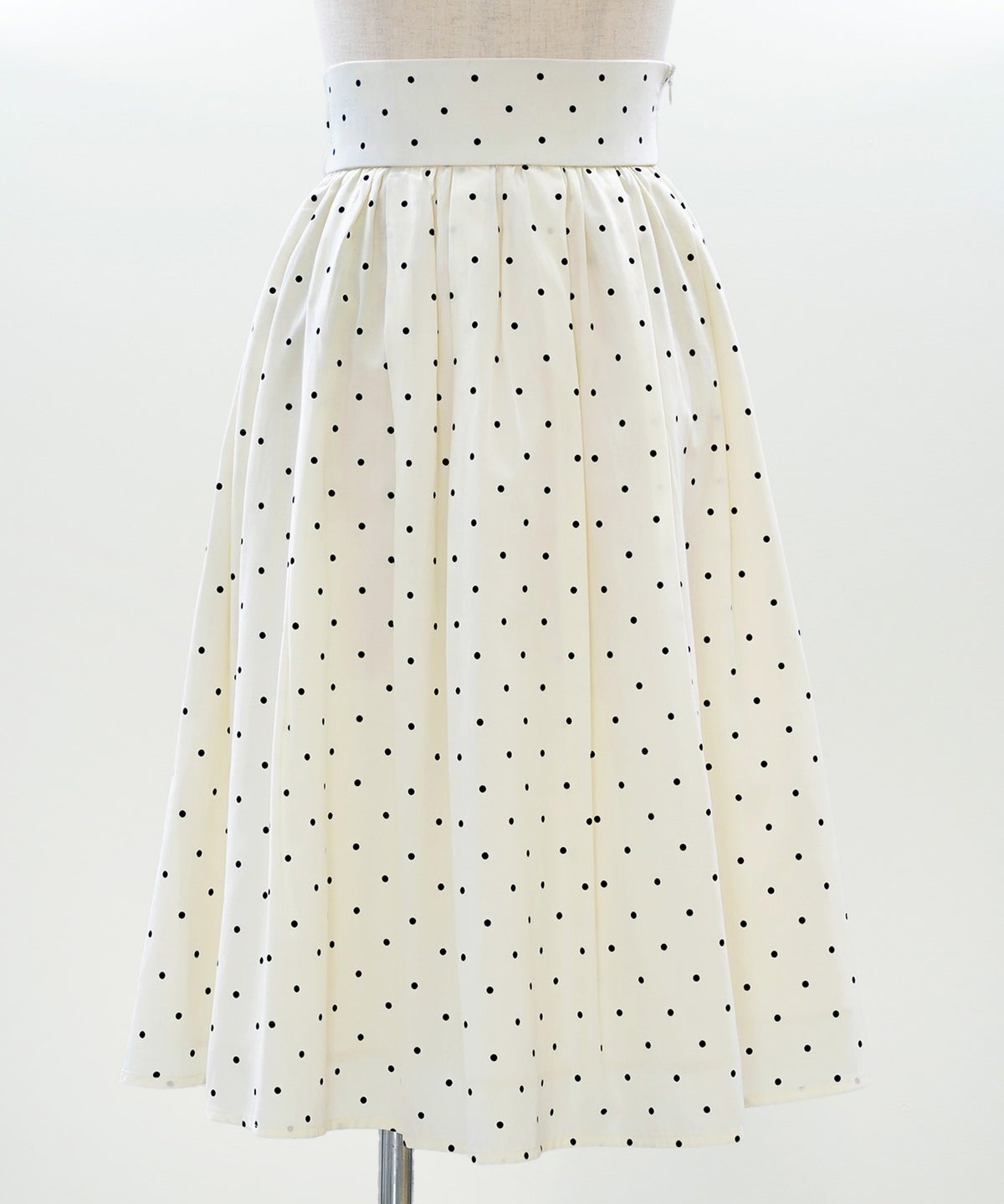 スカート ギャザー フレア セットアップ 通勤 働く女性 アフタヌーンティー フェミニン 大人かわいい 上品 ドット柄 ギャザー フレア スカート ＆BLOOM（アンドブルーム）
