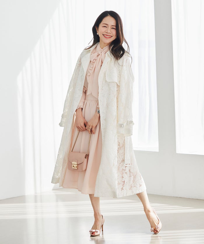 スカート ギャザー フレア セットアップ 通勤 働く女性 アフタヌーンティー フェミニン 大人かわいい 上品 ドット柄 ギャザー フレア スカート ＆BLOOM（アンドブルーム）